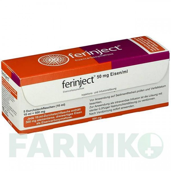 ФЕРИНЖЕКТ (FERINJECT) 50 мг мл раствор 5x10 мл - Железа (III) полимальтозный гидроксид VIFOR