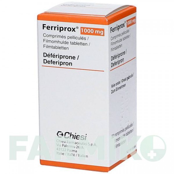 ФЕРРИПРОКС (FERRIPROX) 1000 мг таблетки 50 шт - Деферипрон CHIESI