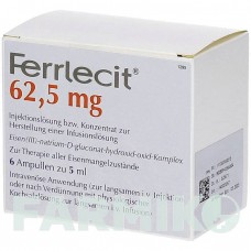 ФЕРРЛЕЦИТ (FERRLECIT) 62,5 мг ампули 6x5 мл - Залізо (III) комплекс глюконату натрію CC PHARMA