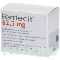 ФЕРРЛЕЦИТ (FERRLECIT) 62,5 мг ампули 6x5 мл - Залізо (III) комплекс глюконату натрію DOCPHARM