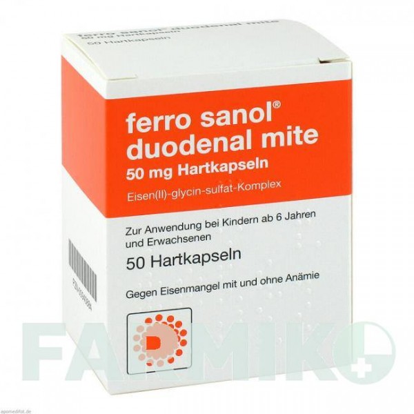 ФЕРРО САНОЛ (FERRO SANOL) 50 мг капсулы 50 шт - Железо (II) глицин сульфат UCB PHARMA