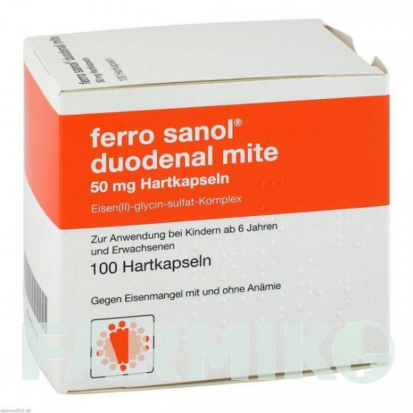 ФЕРРО САНОЛ (FERRO SANOL) 50 мг капсулы 100 шт - Железо (II) глицин сульфат UCB PHARMA