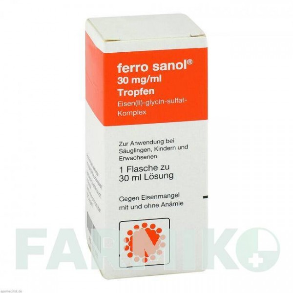 ФЕРРО САНОЛ (FERRO SANOL) капли 30 мл - Железо (II) глицин сульфат UCB PHARMA