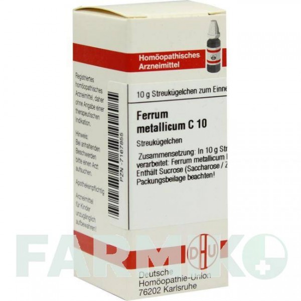 ФЕРРУМ МЕТАЛЛИКУМ (FERRUM METALLICUM) C 10 глобули 10 г - Гомеопатия DHU