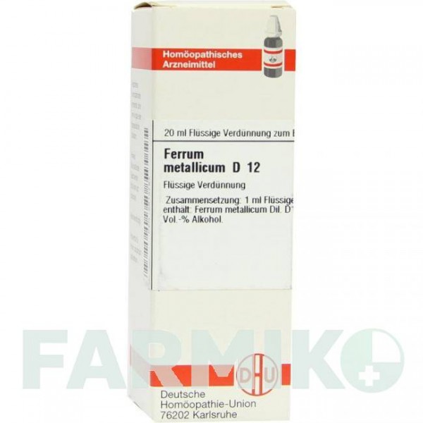 ФЕРРУМ МЕТАЛЛИКУМ (FERRUM METALLICUM) D 12 раствор 20 мл - Гомеопатия DHU