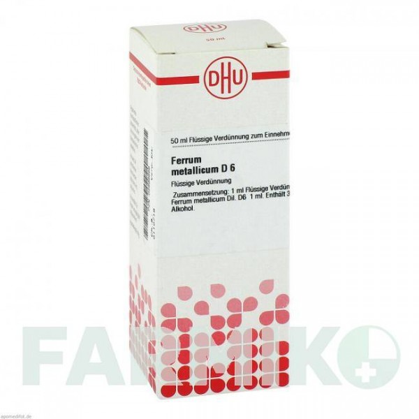 ФЕРРУМ МЕТАЛЛИКУМ (FERRUM METALLICUM) D 6 раствор 50 мл - Гомеопатия DHU