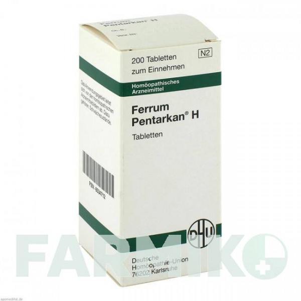 ФЕРРУМ ПЕНТАРКАН (FERRUM PENTARKAN) таблетки 200 шт - Гомеопатия DHU