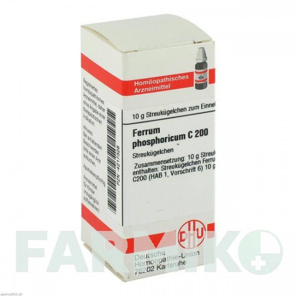 ФЕРРУМ ФОСФОРИКУМ (FERRUM PHOSPHORICUM) C 200 глобули 10 г - Гомеопатия DHU