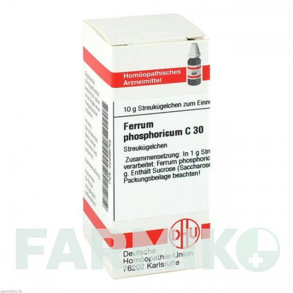 ФЕРРУМ ФОСФОРИКУМ (FERRUM PHOSPHORICUM) C 30 глобули 10 г - Гомеопатия DHU