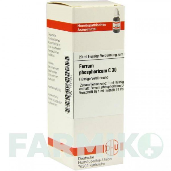 ФЕРРУМ ФОСФОРИКУМ (FERRUM PHOSPHORICUM) C 30 раствор 20 мл - Гомеопатия DHU