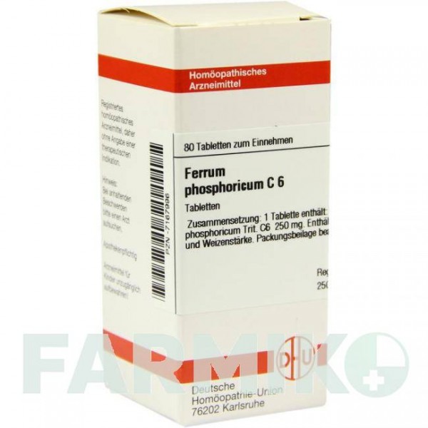 ФЕРРУМ ФОСФОРИКУМ (FERRUM PHOSPHORICUM) C 6 таблетки 80 шт - Гомеопатия DHU