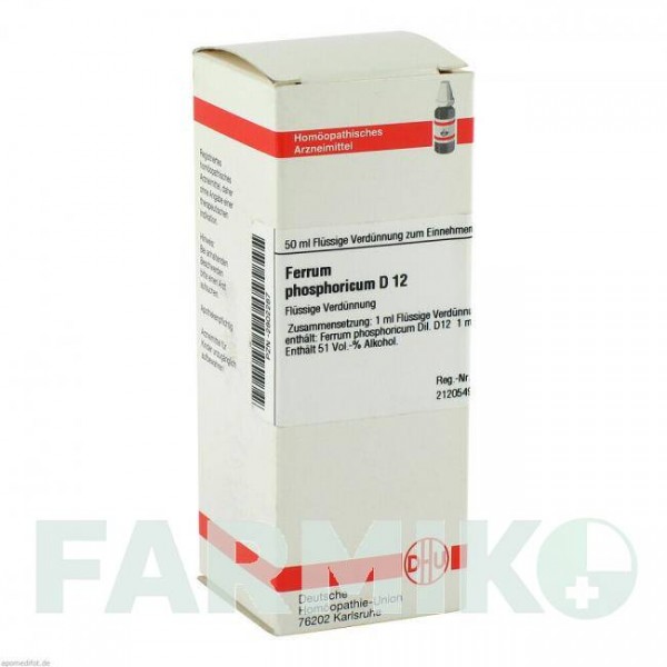 ФЕРРУМ ФОСФОРИКУМ (FERRUM PHOSPHORICUM) D 12 раствор 50 мл - Гомеопатия DHU