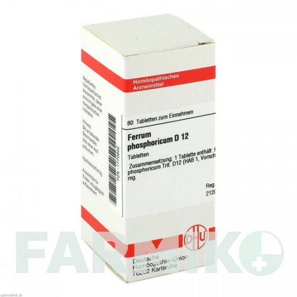 ФЕРРУМ ФОСФОРИКУМ (FERRUM PHOSPHORICUM) D 12 таблетки 80 шт - Гомеопатия DHU