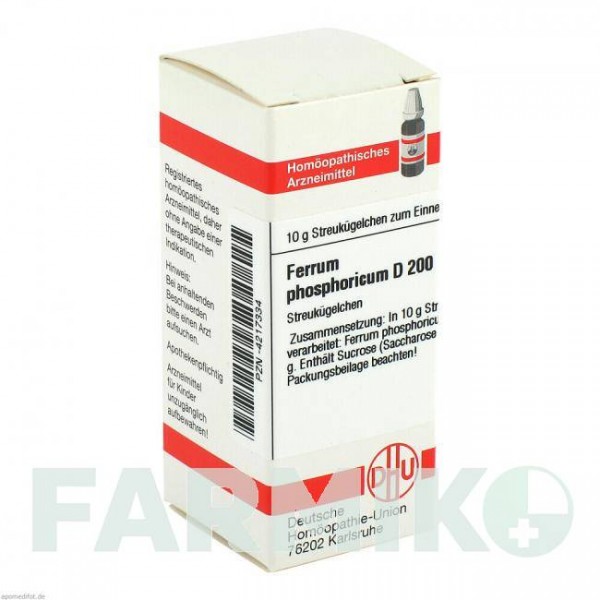 ФЕРРУМ ФОСФОРИКУМ (FERRUM PHOSPHORICUM) D 200 глобули 10 г - Гомеопатия DHU