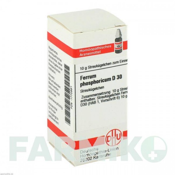 ФЕРРУМ ФОСФОРИКУМ (FERRUM PHOSPHORICUM) D 30 глобули 10 г - Гомеопатия DHU
