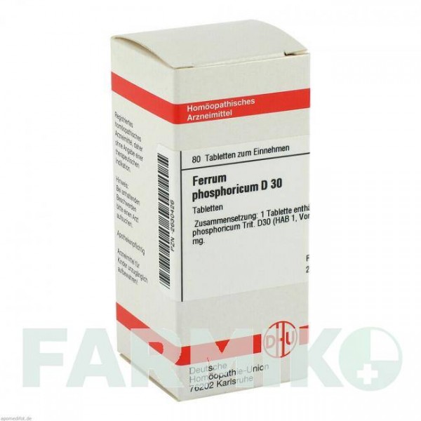 ФЕРРУМ ФОСФОРИКУМ (FERRUM PHOSPHORICUM) D 30 таблетки 80 шт - Гомеопатия DHU