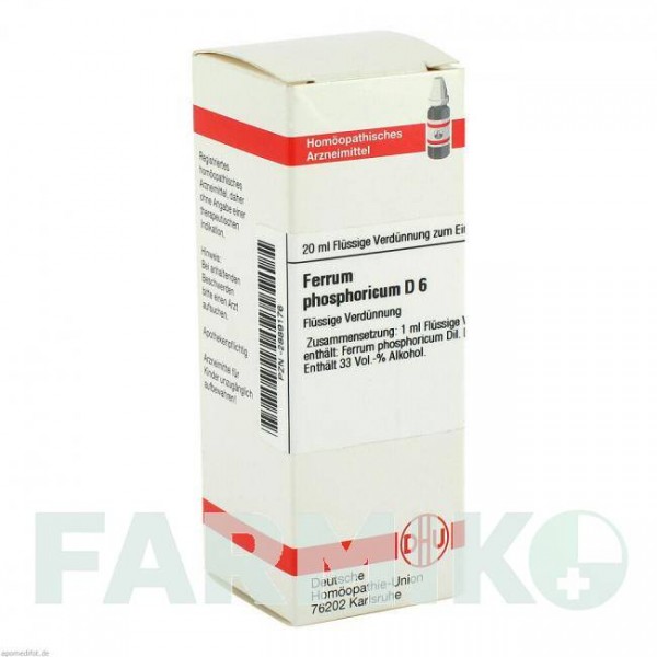 ФЕРРУМ ФОСФОРИКУМ (FERRUM PHOSPHORICUM) D 6 раствор 20 мл - Гомеопатия DHU