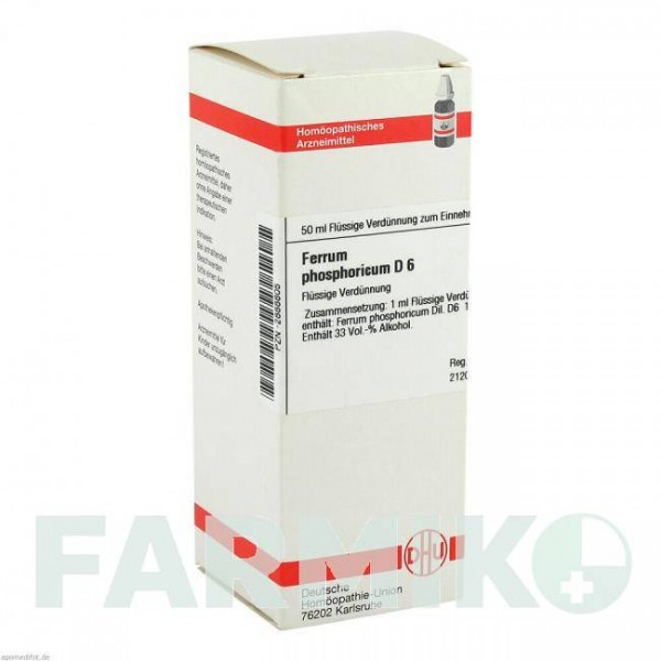 ФЕРРУМ ФОСФОРИКУМ (FERRUM PHOSPHORICUM) D 6 раствор 50 мл - Гомеопатия DHU