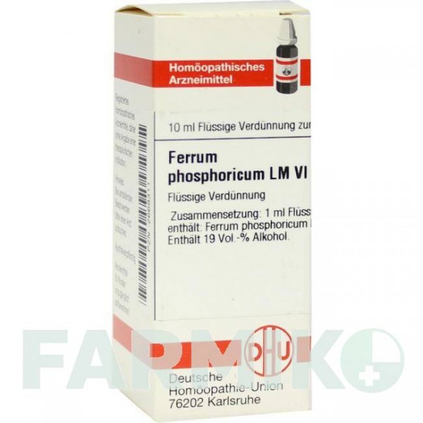ФЕРРУМ ФОСФОРИКУМ (FERRUM PHOSPHORICUM) LM VI раствор 10 мл - Гомеопатия DHU