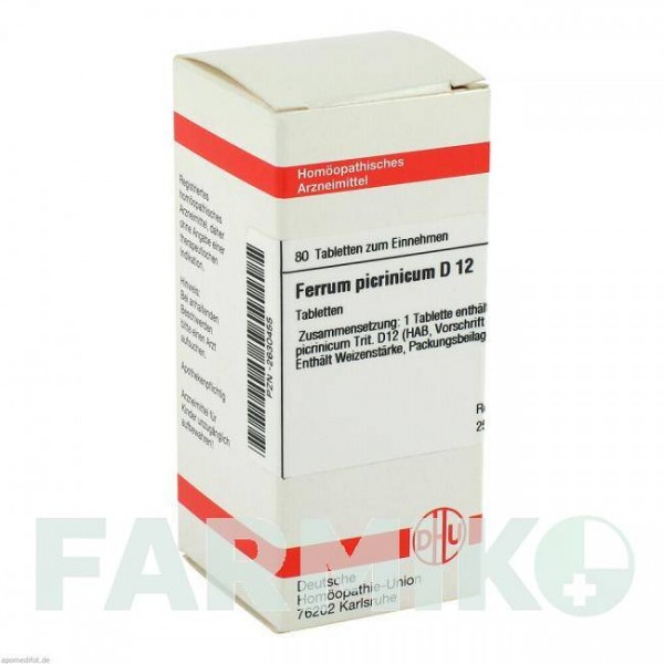 ФЕРРУМ ПИКРИНИКУМ (FERRUM PICRINICUM) D 12 таблетки 80 шт - Гомеопатия DHU