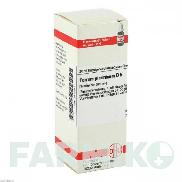 ФЕРРУМ ПИКРИНИКУМ (FERRUM PICRINICUM) D 6 раствор 20 мл - Гомеопатия DHU