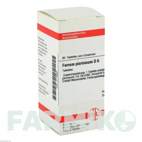 ФЕРРУМ ПИКРИНИКУМ (FERRUM PICRINICUM) D 6 таблетки 80 шт - Гомеопатия DHU