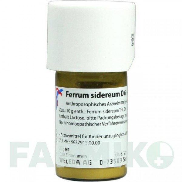 ФЕРРУМ СИДЕРЕУМ (FERRUM SIDEREUM) D 6 тритурація 20 г - Гомеопатія WELEDA