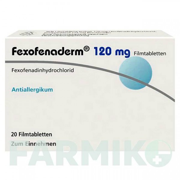 ФЕКСОФЕНАДЕРМ (FEXOFENADERM) 120 мг таблетки 20 шт - Фексофенадин DERMAPHARM