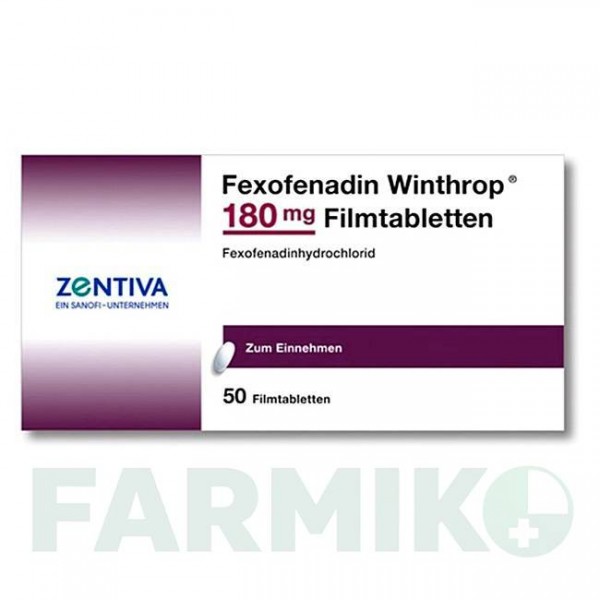 ФЕКСОФЕНАДИН (FEXOFENADIN) 180 мг таблетки 50 шт - Фексофенадин ZENTIVA