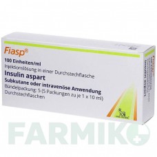 ФИАСП (FIASP) 100 ЕД/мл флакон 5x1x10 мл - Инсулин аспарт ABACUS MEDICINE