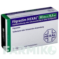 ФІЛГРАСТИМ (FILGRASTIM) 30 ОД/0,5 мл шприци 5 шт - Філграстим HEXAL