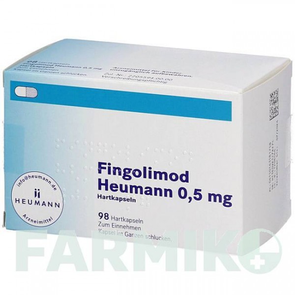 ФІНГОЛІМОД (FINGOLIMOD) 0,5 мг капсули 98 шт - Фінголімод HEUMANN PHARMA