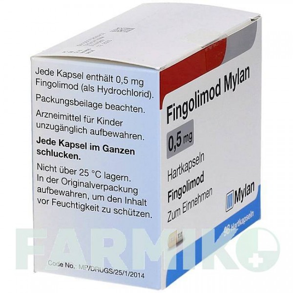 ФІНГОЛІМОД (FINGOLIMOD) 0,5 мг капсули 98 шт - Фінголімод VIATRIS
