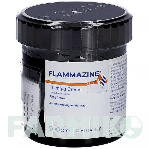 ФЛАММАЗИН (FLAMMAZINE) крем 500 г - Сульфадиазин серебра KOHLPHARMA