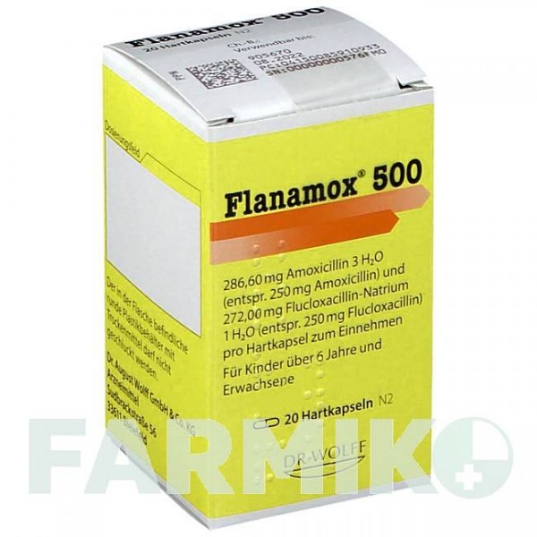 ФЛАНАМОКС (FLANAMOX) 500 капсулы 20 шт - Пенициллины DR.AUGUST WOLFF