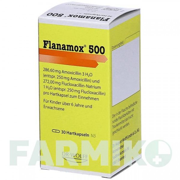 ФЛАНАМОКС (FLANAMOX) 500 капсули 30 шт - Пеніциліни DR.AUGUST WOLFF