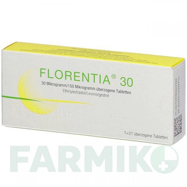 ФЛОРЕНТІЯ (FLORENTIA) 30 мкг/150 мкг таблетки 21 шт - Левоноргестрел, Етинілестрадіол GEDEON RICHTER
