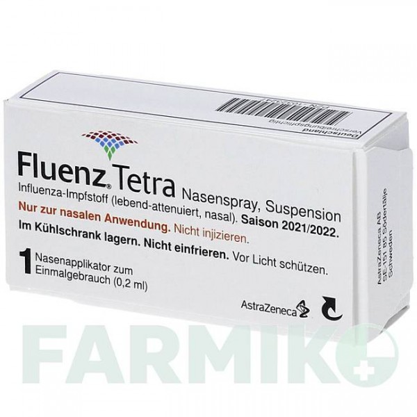 ФЛЮЭНС (FLUENZ) спрей 1x0,2 мл - Гриппа живая вакцина ASTRAZENECA