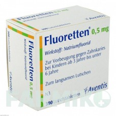 ФЛУОРЕТТЕН (FLUORETTEN) 0,5 мг таблетки 300 шт - Фторид натрия ZENTIVA
