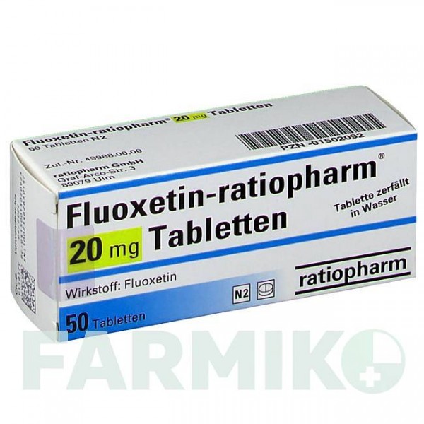 ФЛУОКСЕТИН (FLUOXETIN) 20 мг таблетки 50 шт - Флуоксетин RATIOPHARM