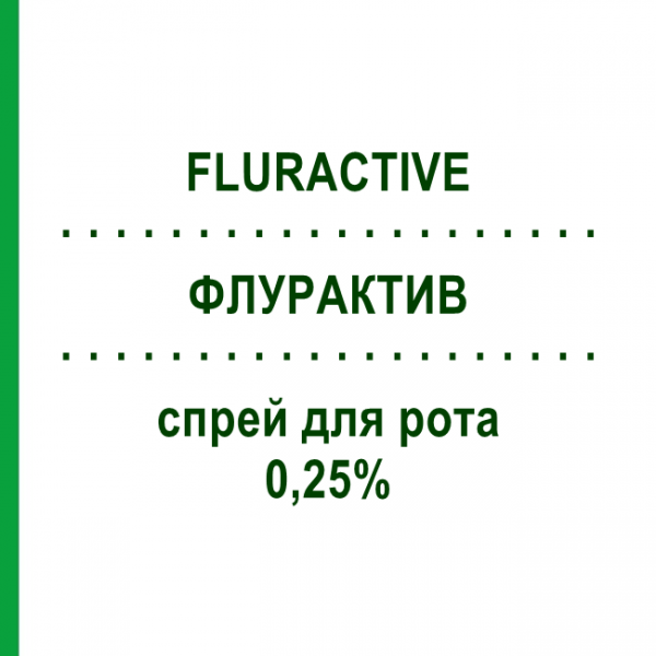 ФЛУРАКТИВ (FLURACTIVE) 0,25% спрей для рота 15 мл - Активні речовини FG