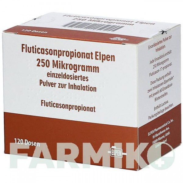 ФЛУТИКАЗОНПРОПИОНАТ (FLUTICASONPROPIONAT) 250 мкг 120 доз порошок 2x60 шт - Флутиказон ELPEN PHARMACEUTICAL