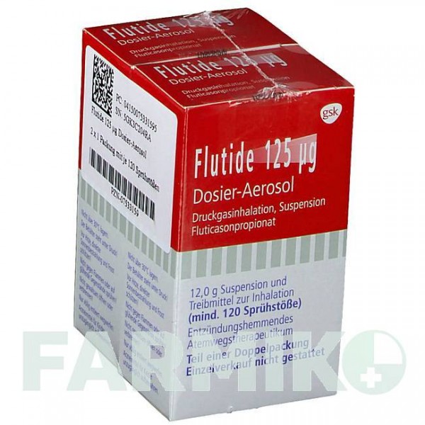ФЛУТИД (FLUTIDE) 125 мкг 120 доз аерозоль 2 шт - Флутиказон GLAXOSMITHKLINE