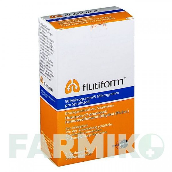 ФЛУТИФОРМ (FLUTIFORM) 50 мкг/5 мкг 120 доз аэрозоль 1 шт - Формотерол, Флутиказон MUNDIPHARMA