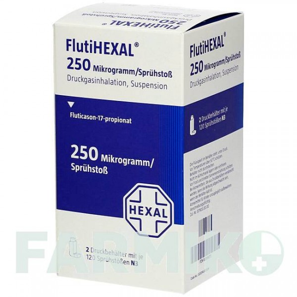 ФЛУТИГЕКСАЛ (FLUTIHEXAL) 250 мкг 120 доз аерозоль 2 шт - Флутиказон HEXAL