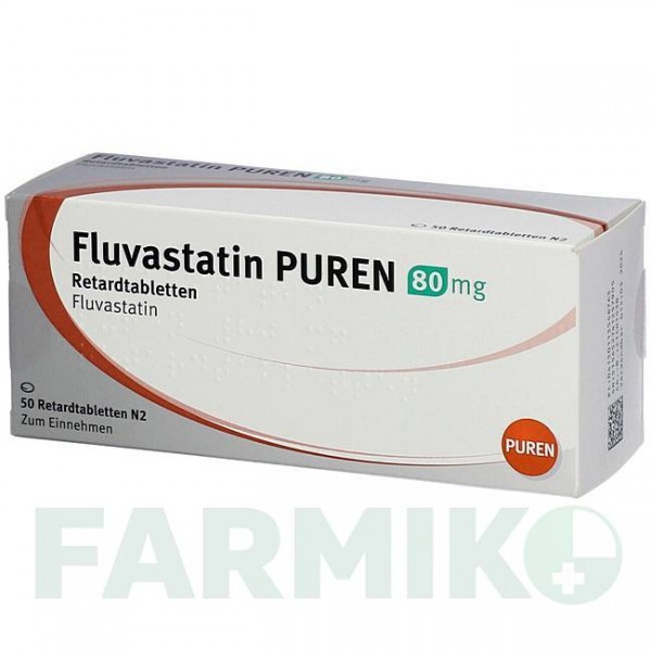 ФЛУВАСТАТИН (FLUVASTATIN) 80 мг таблетки 50 шт - Флувастатин PUREN PHARMA