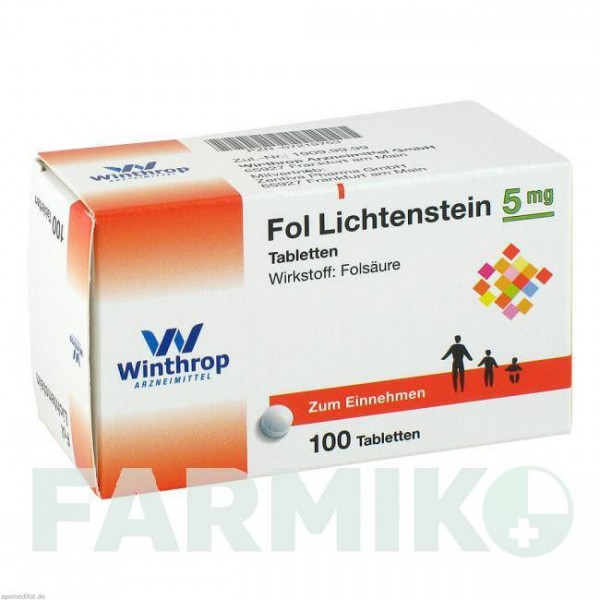 ФОЛ (FOL) 5 мг таблетки 100 шт - Фолиевая кислота ZENTIVA