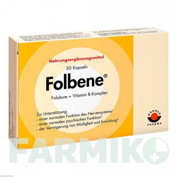 ФОЛБЕН (FOLBENE) капсулы 30 шт - Активные вещества WORWAG PHARMA