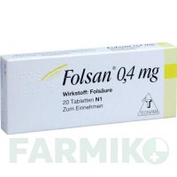 ФОЛСАН (FOLSAN) 0,4 мг таблетки 20 шт - Фолиевая кислота TEOFARMA