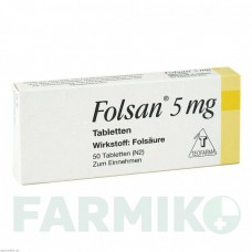 ФОЛСАН (FOLSAN) 5 мг таблетки 50 шт - Фолиевая кислота TEOFARMA
